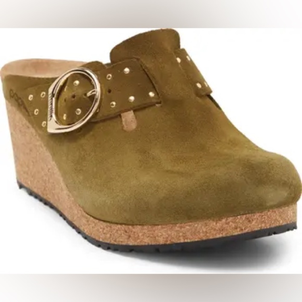 Papillo by Birkenstock wedge fancy buckle clog